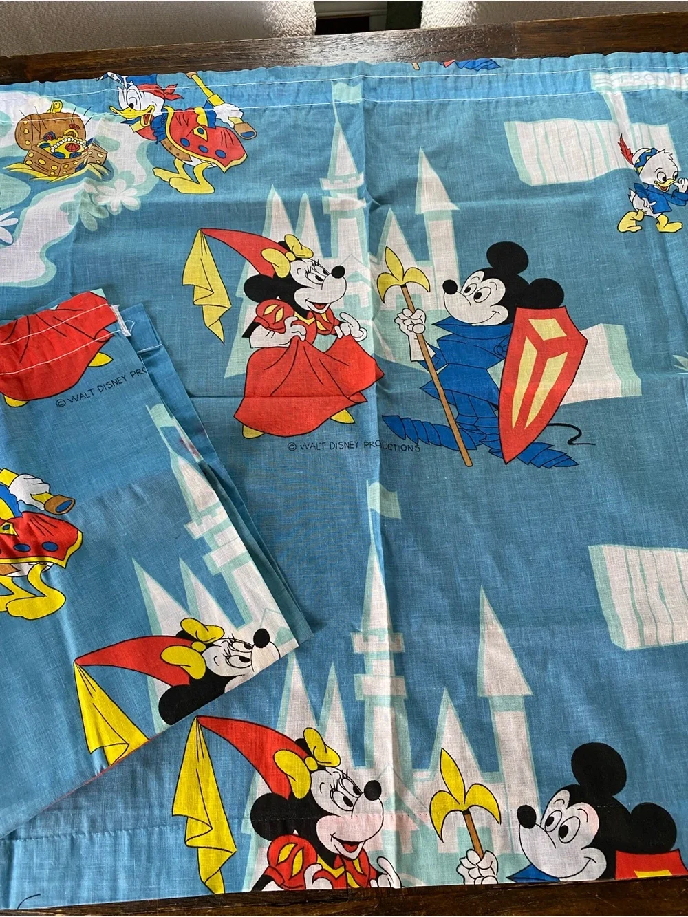 Vintage 1960s Set of 3 Walt Disney Mickey Mouse Disneyland Curtain Panels